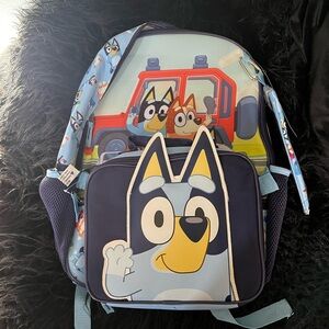 Bluey Kids Backpack with Matching Lunch Bag - Light Blue/Navy